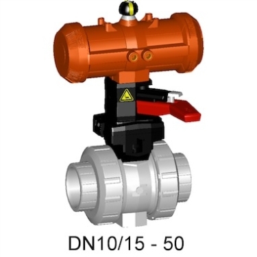 +GF+230型氣動(dòng)球閥 PVC-C FC(常關(guān)) 帶手動(dòng)應(yīng)急手柄 氣動(dòng)球閥